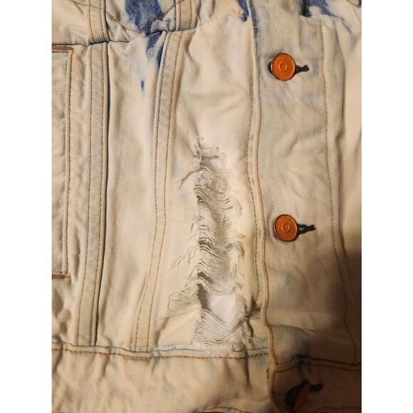 La Distresse bleached ombre distressed jacket sz Small - Picture 2 of 6